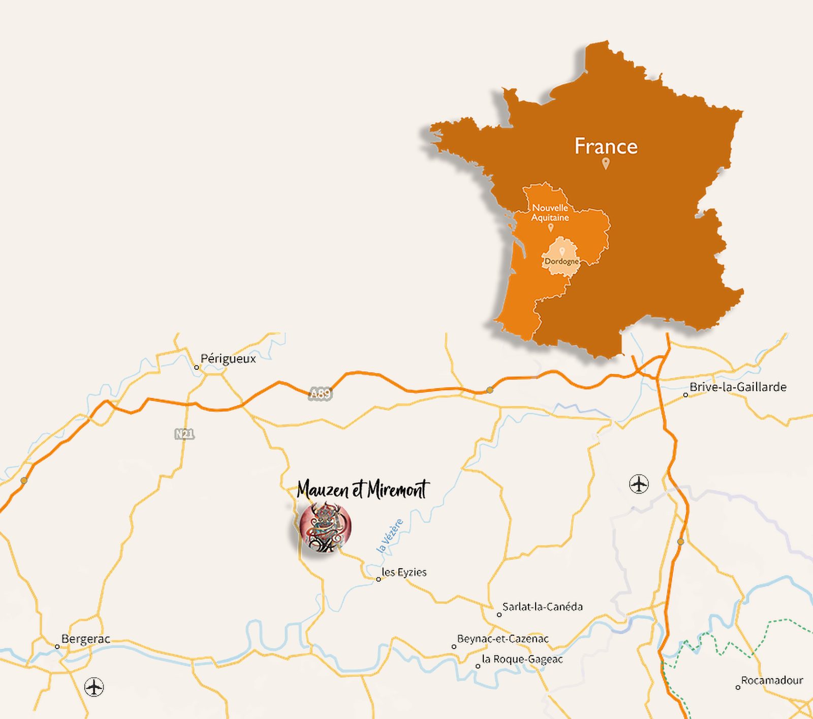 Carte d'acces - Perigord Noir